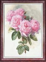 Рисунок для вышивания лентами Каролинка "Ветка с розами", 19,5х24,5 см, арт. КЛ-4038