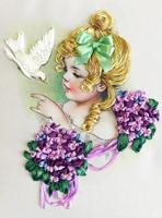 Набор для вышивания лентами Многоцветница "Девочка Марина", 18,5х24,5 см, арт. МЛ-4007(н)