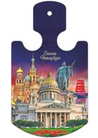 Доска декоративная "Санкт-Петербург. Коллаж на фиолетовой фоне", 117x206 мм