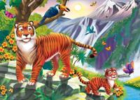 Гелевая мозаика "Дружелюбные тигры", 19x26 см