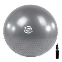 Мяч гимнастический, массажный "Lite Weights", цвет: серебро, 65 см, с насосом, арт. BB010-26
