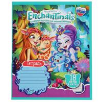 Тетрадь "Enchantimals", 18 листов, клетка