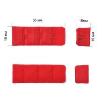 Застежка с крючками 3x1 для бюстгальтера, 1,9 см, цвет: 100 красный, 10 штук (количество товаров в комплекте: 10)