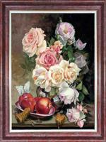Рисунок для вышивки лентами "Розы с медом", 27х34,2 см, арт. КЛ-3047