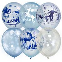 Воздушные шары "Кристалл Bubble. Зимняя сказка", М12/30 см, 25 штук