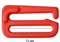 Крючок для бюстгальтера, 15 мм, цвет: красный, 50 штук (количество товаров в комплекте: 50)