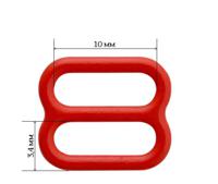 Пряжка регулятор для бюстгальтера, 10 мм, цвет: красный, 50 штук (количество товаров в комплекте: 50)