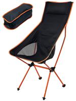 Кресло раскладное для кемпинга, Mn 1.3, 40x50x100 см (черно-оранжевое)