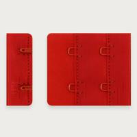Текстильная застежка для бюстгальтера с крючками 2x2, 38 мм, цвет: 100 красный, арт. 2494 (количество товаров в комплекте: 25)