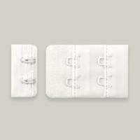 Текстильная застежка для бюстгальтера с крючками 2x2, 28 мм, цвет: белый, арт. 2686 (количество товаров в комплекте: 25)