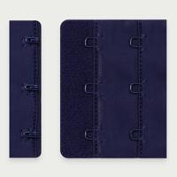 Текстильная застежка для бюстгальтера с крючками 3x2, 57 мм, цвет: 061 темно-синий, арт. 2494 (количество товаров в комплекте: 25)