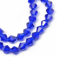 Бусины граненые на нитях "Биконус", 8x8 мм, цвет: 15 синий, 15 синий, арт. TBY-K-1