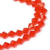 Бусины граненые на нитях "Биконус", 4x4 мм, цвет: 24 красный, 120 бусин