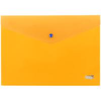 Папка-конверт на кнопке "Мульти-Пульти", А4, 160 мкм, полупрозрачная, оранжевая