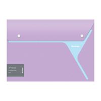 Папка-конверт на 2 кнопках "xProject", А4, фиолетовая/голубая, 300 мкм