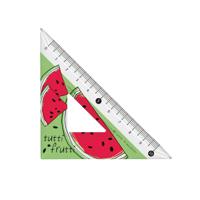 Треугольник пластиковый "HappyGraphix. Fresh & fruity. Арбуз", 45 градусов, шкала по двум катетам