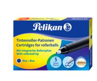 Набор картридж-роллеров для ручек Pelikan KM/5, синий, 5 штук