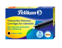 Набор картридж-роллеров для ручек Pelikan KM/5, черный, 5 штук