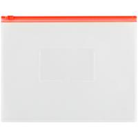 Папка-конверт на молнии "OfficeSpace", A5, прозрачная, 150 мкм, молния красная