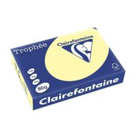 Бумага цветная "TROPHEE", А4, 80 г/м2, цвет: желтый, пастель, 500 листов