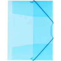 Папка на резинке "OfficeSpace", А4, 400 мкм, синяя полупрозрачная
