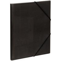 Папка на резинке "OfficeSpace", А4, 400 мкм, черная полупрозрачная