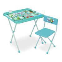 Комплект детской складной мебели Ника КНД2 "Наши детки. Динозаврик" (стол-парта с двухсторонним пеналом+стул мягкий)