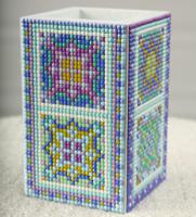 Набор алмазной мозаики "Стакан прямой. Узоры", 5х5х11 см, 10 цветов