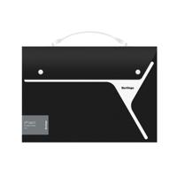 Папка-портфель "xProject" A4, 13 отделений, черная/белая, 700 мкм