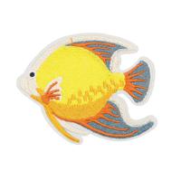 Термоаппликация "Морская рыбка", желтая, 7.4x9.2 см