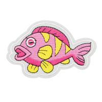 Термоаппликация "Морская рыбка", розовая, 6x9.1 см
