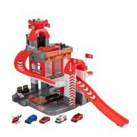 Игровой набор для детей Teamsterz "Трехуровневая пожарная парковка с 5 машинками"