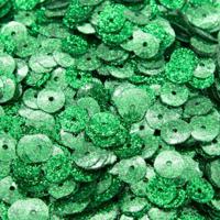Пайетки "Глиттер", 6 мм, 10 грамм, цвет: 9630 зеленый