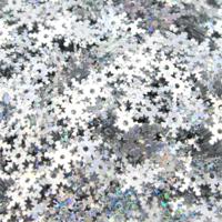 Пайетки "Снежинки", 7 мм, 10 грамм, цвет: 50112 серебро голографик