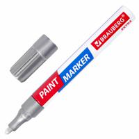 Маркер-краска лаковый Brauberg "Extra (paint marker)", 4 мм, цвет серебряный, улучшенная нитро-основа