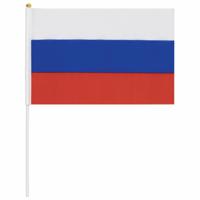 Флаг России, ручной, 20х30 см, без герба, с флагштоком