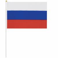 Флаг России, ручной, 30х45 см, без герба, с флагштоком