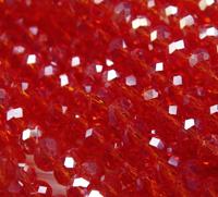 Бусины хрустальные, ярко-красный прозрачный, 4x6 мм, 45-50 штук, арт. БП008ДС46