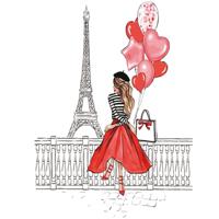 Картина мозаикой "Девушка в Париже", 15х20 см (8 цветов)