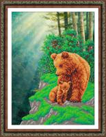 Набор для вышивания бисером Паутинка "Медвежья семейка", 28х38 см, арт. Б-1459