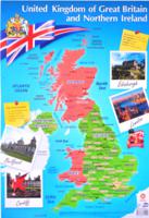 Учебный плакат. Карта Великобритании