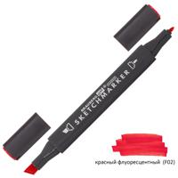 Маркер для скетчинга двусторонний Brauberg Art "Classic", 1-6 мм, цвет красный флуоресцентный (F02)
