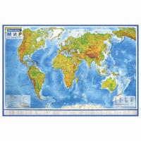 Карта мира интерактивная физическая "Brauberg", 101х66 см, с ламинацией