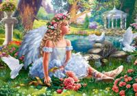 Холст с красками "Нежный ангелочек в саду", 30х40 см