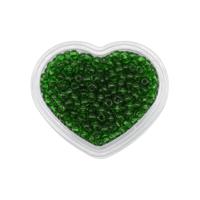 Бисер "Сердце", 11/0, 8 (+/-0,5) г, цвет: 7 светло-зеленый, прозрачный