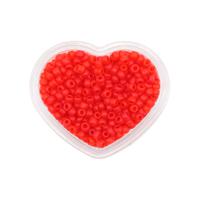 Бисер "Сердце", 11/0, 8 (+/-0,5) г, цвет: M5 красный, прозрачный матовый