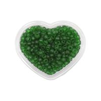 Бисер "Сердце", 11/0, 8 (+/-0,5) г, цвет: M7В зеленый, прозрачный матовый
