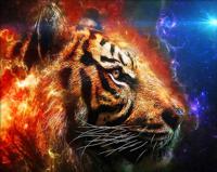 Набор для изготовления картин Алмазная живопись "Космический тигр", 50х40 см, арт. АЖ.4131