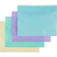 Папки-конверты на молнии "Акварель", А5, 4 цвета, 8 штук