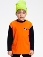 Лонгслив для мальчика, цвет: оранжевый, чёрный, рост 116 см